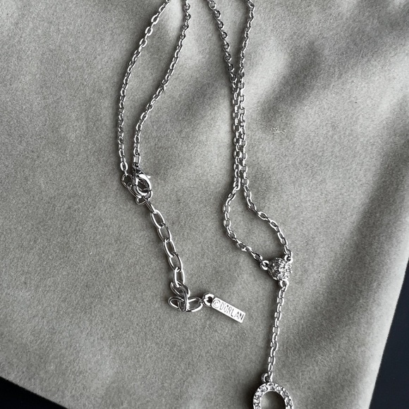 Elegant D’orlan Silver Necklace with Crystal Accents - Picture 6 of 8